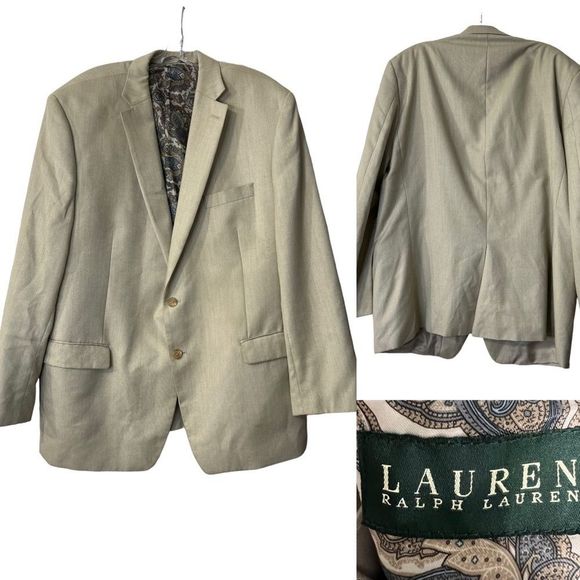 Lauren Ralph Lauren Other - Lauren Ralph Lauren mens size 48R beige long sleeve sport coat suit jacket